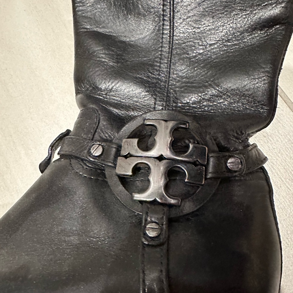 Tory Burch Black Leather Boots, 7 - Picture 3 of 6